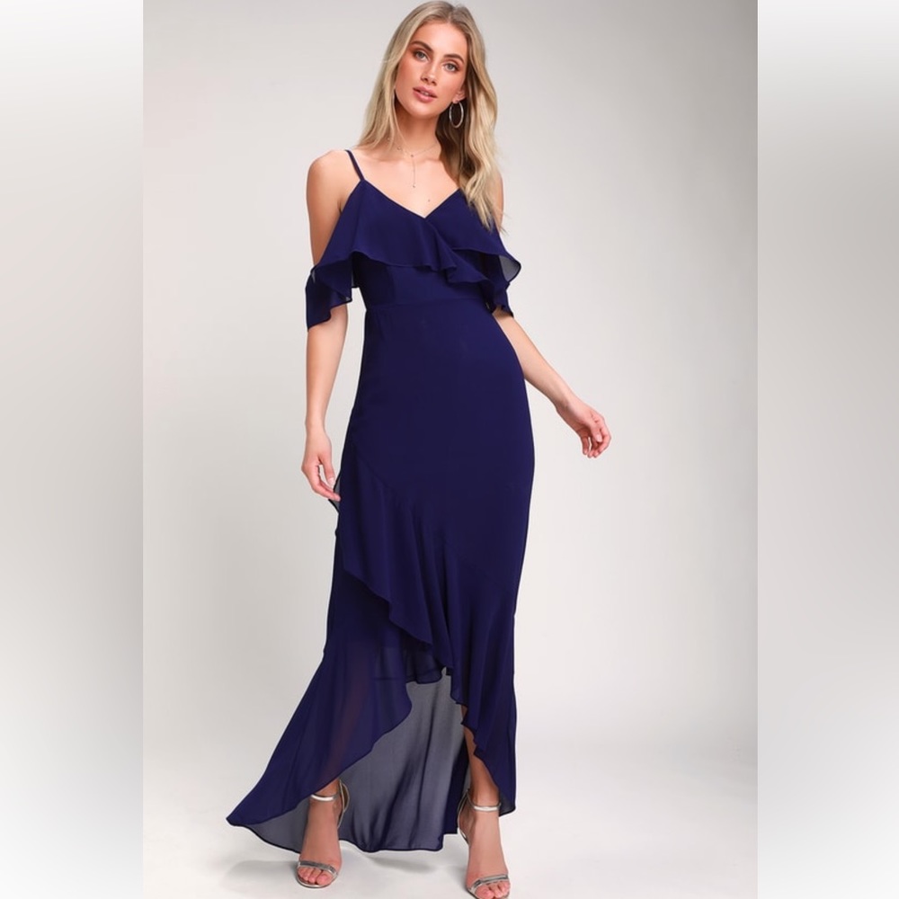 Lulus Royal Blue Off the Shoulder Dress size Small